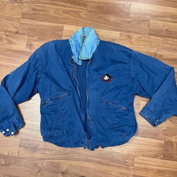Mickey INC Womens Blue Embroidered Long Sleeve Denim Canvas Jacket Size Small - Picture 3 of 14